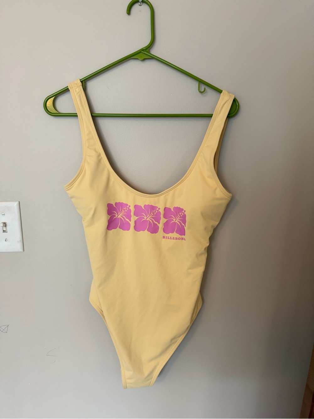 Billabong Yellow One-Piece with Pink Floral Motif